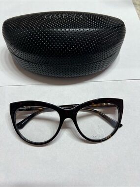 Guess 2464 Tortoiseshell Cat-Eye Glasses in Black-Brown